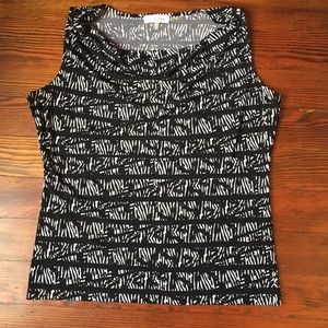 Calvin Klein black & white patterned tank